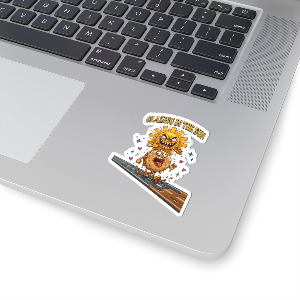 Glazing in the Sun Kiss-Cut Sticker | Dilly Dally retro cartoon, procrastination meme