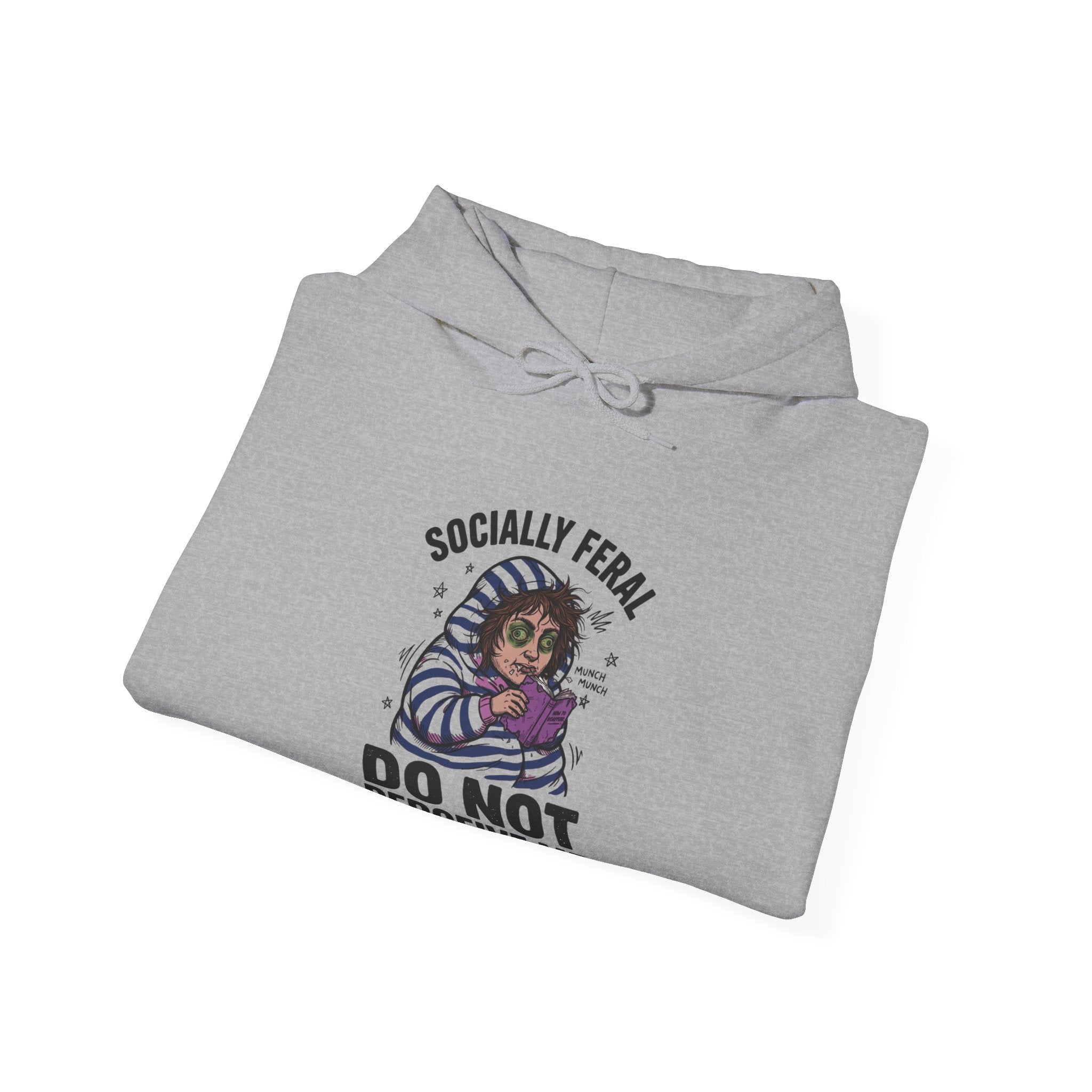 Socially Feral Cat Hoodie | Feral Era, Vintage Mascot Distressed Lettering