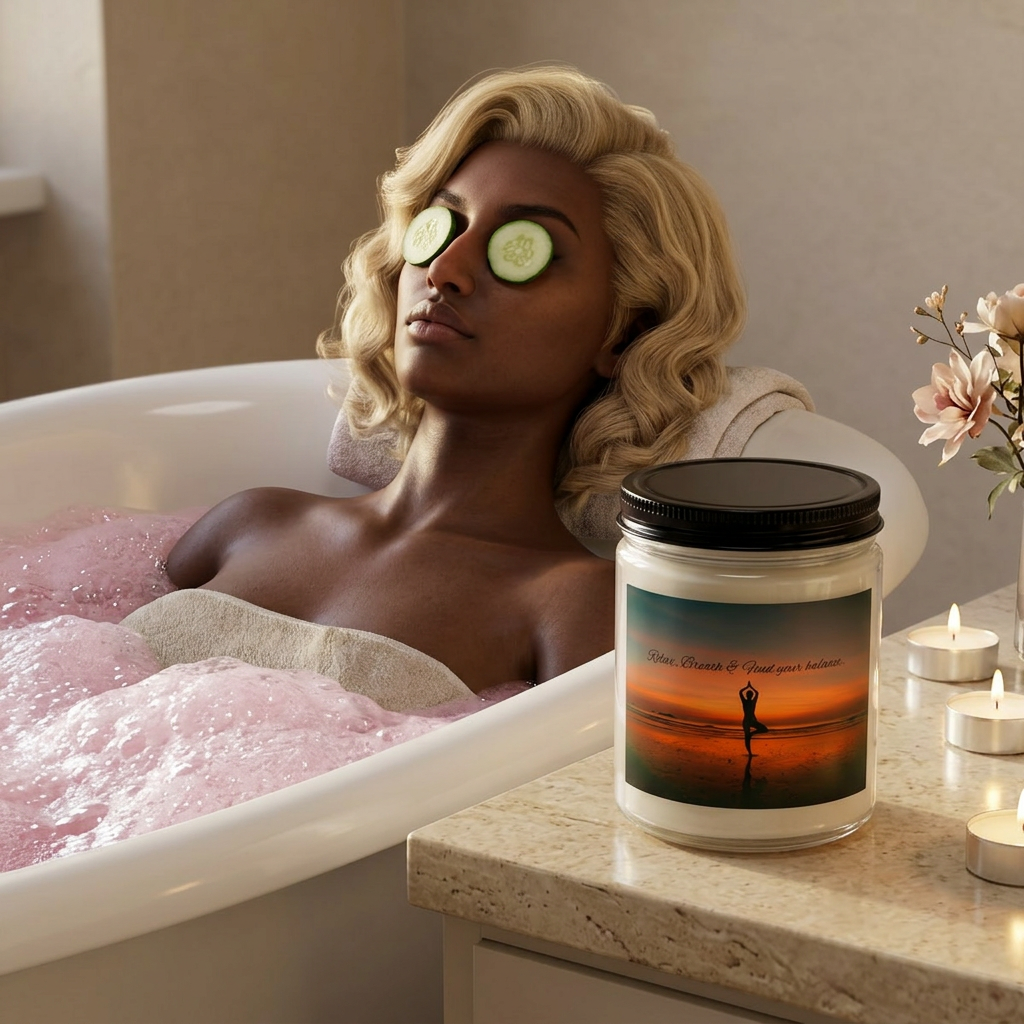 Sunset Ocean Scented Candle Set — Jar Candle with Matches & Wick Trimmer