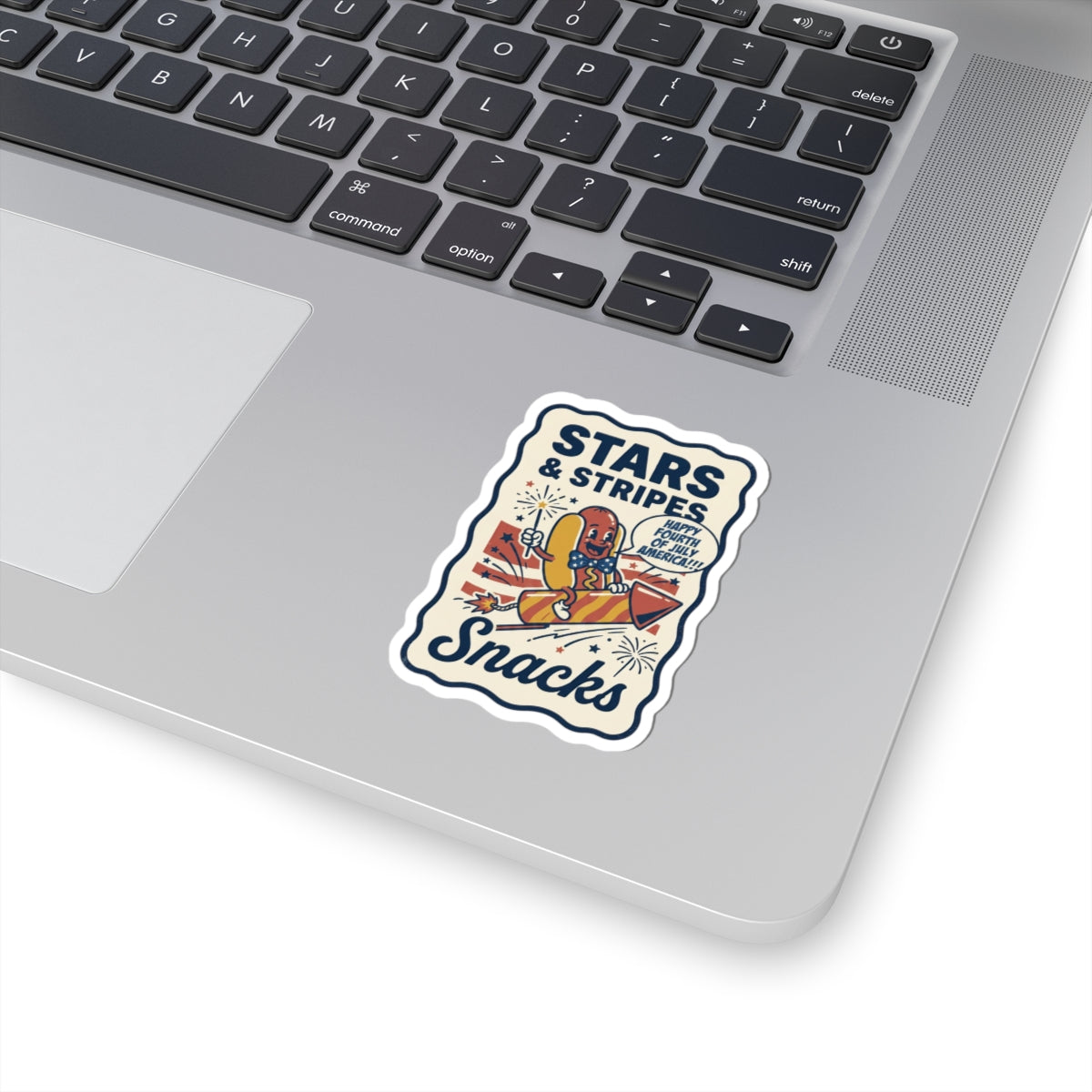 Stars & Stripes Snacks Sticker | Hot Dog Fourth of July, Retro Americana