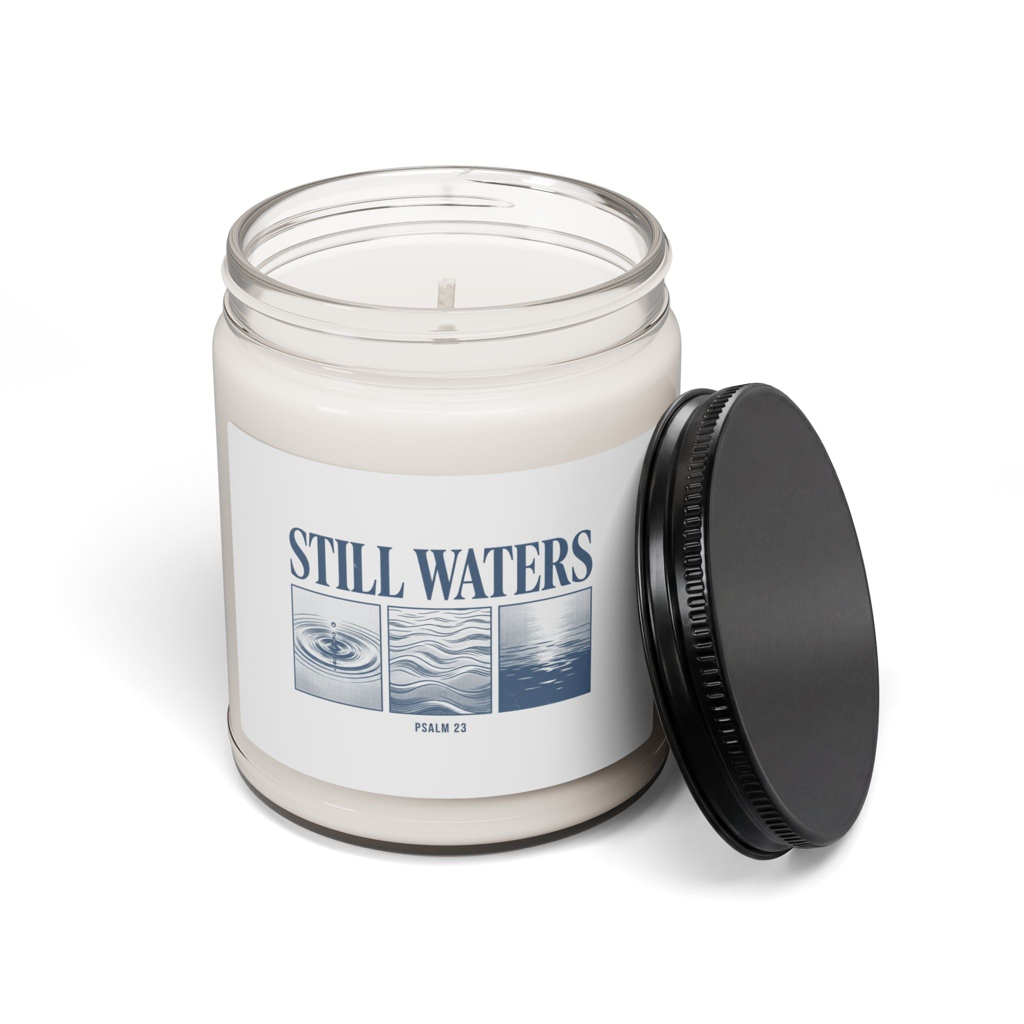 Still Waters Candle | Soy Jar Candle, Psalm 23, Christian Streetwear Aesthetic