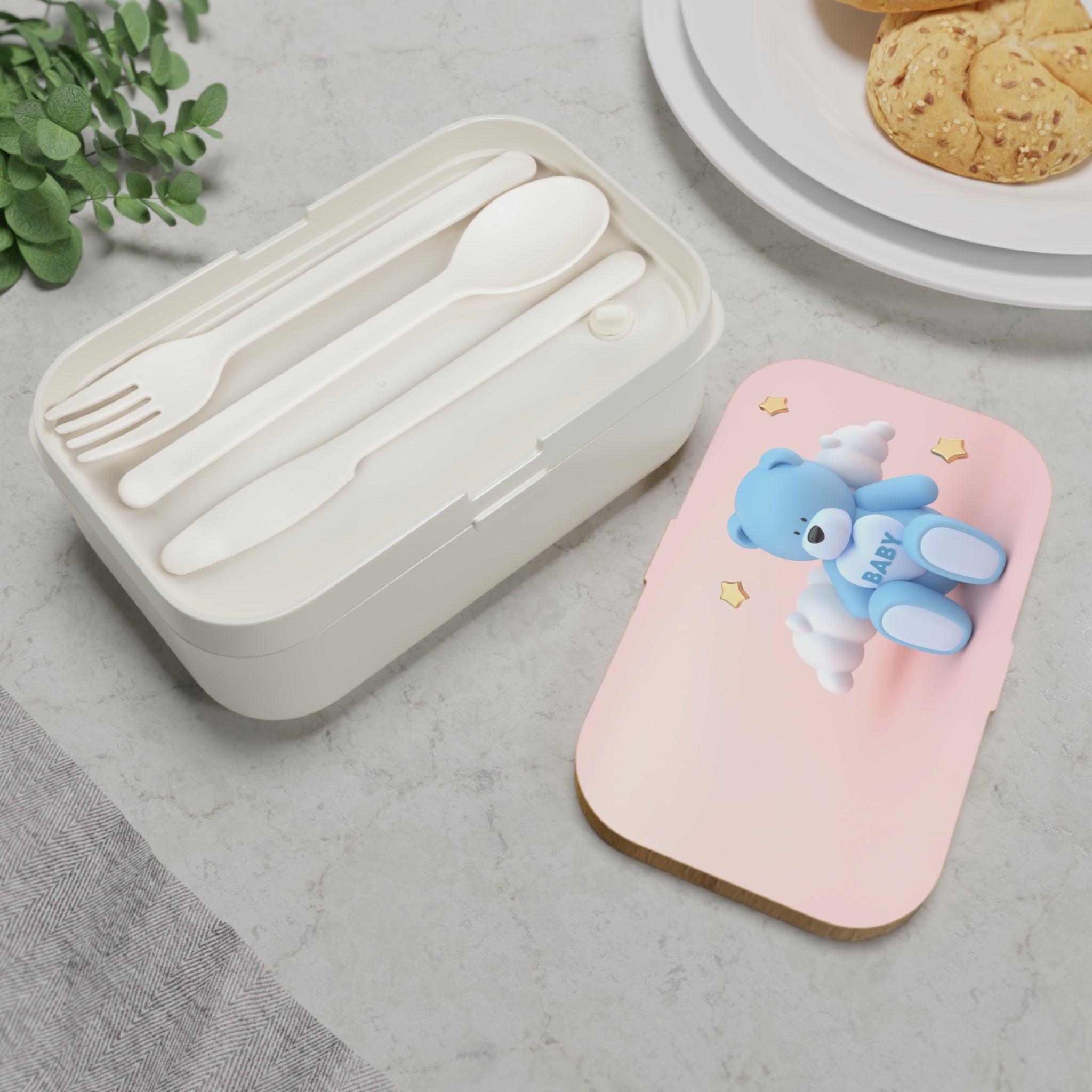 Baby Bear Bento Lunch Box — Cute Blue Teddy Design for Kids & New Parents