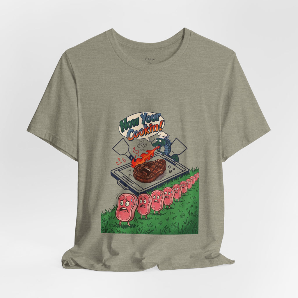 Kawaii Retro Cooking Manga Graphic Tee | Japanese Streetwear, Cherry Blossom Motif