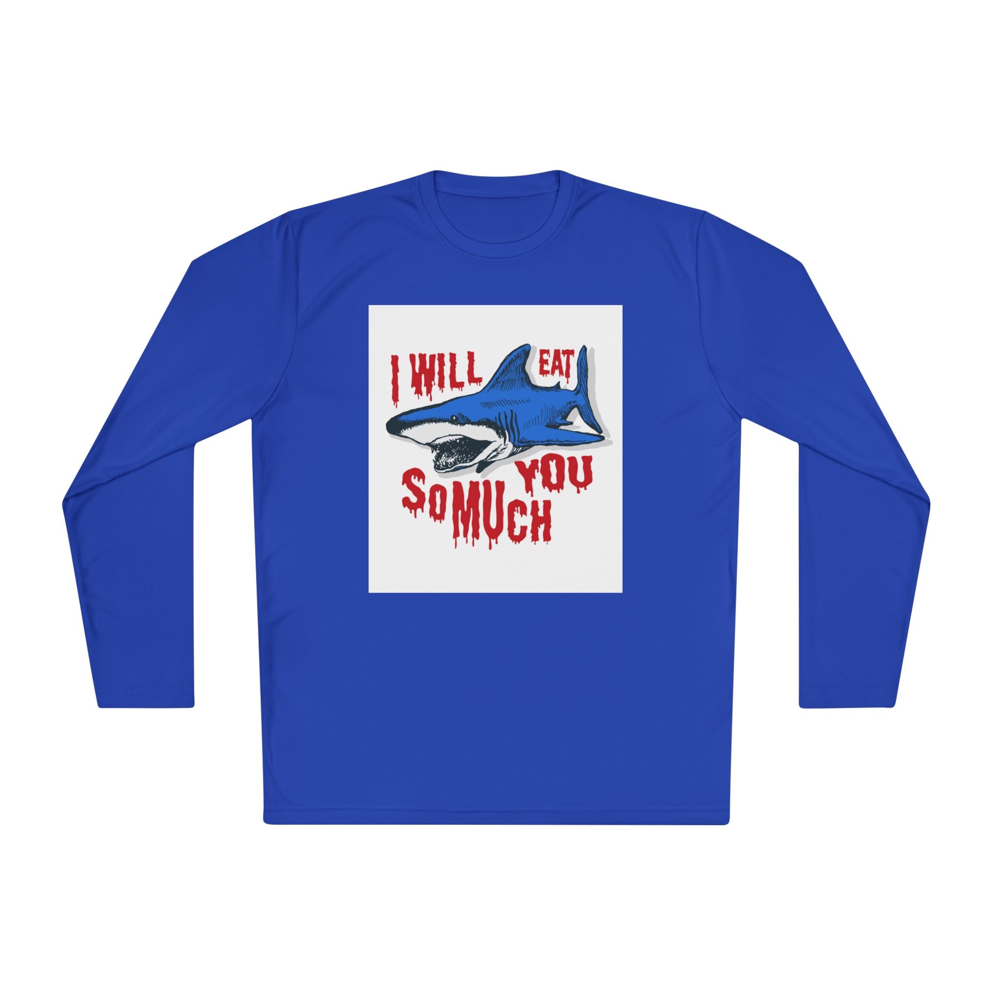 I will Eat you Sharky design Unisex Lightweight Long Sleeve Tee