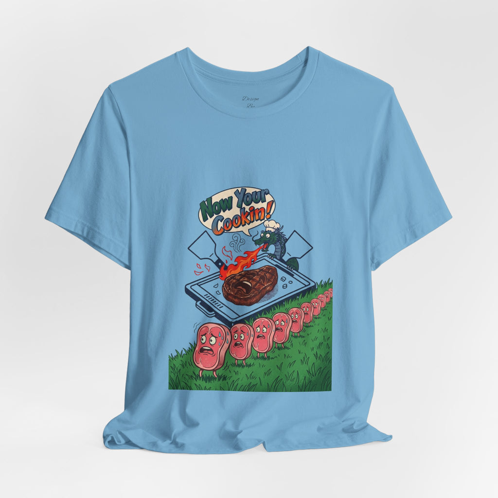 Kawaii Retro Cooking Manga Graphic Tee | Japanese Streetwear, Cherry Blossom Motif