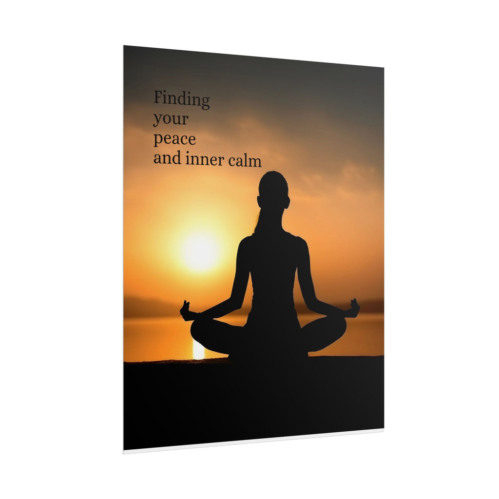 Yoga Sunset Poster — "Finding your peace and inner calm" Rolled Wall Art