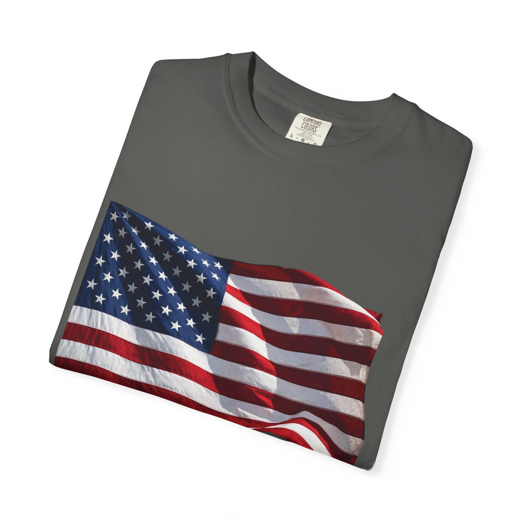 T-Shirt - American Flag with Saluting Soldiers | "Welcome Home!" Military Reunion Tee