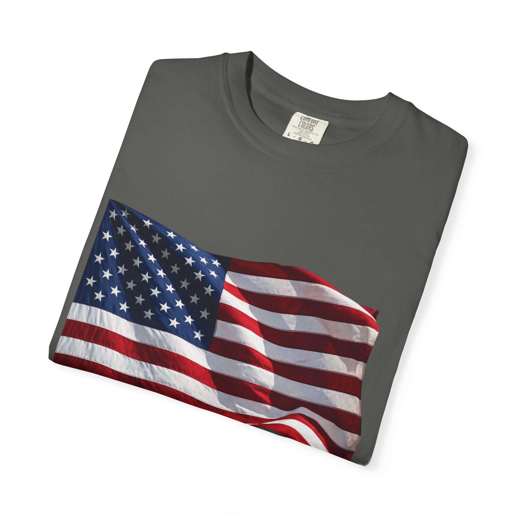 T-Shirt - American Flag with Saluting Soldiers | "Welcome Home!" Military Reunion Tee
