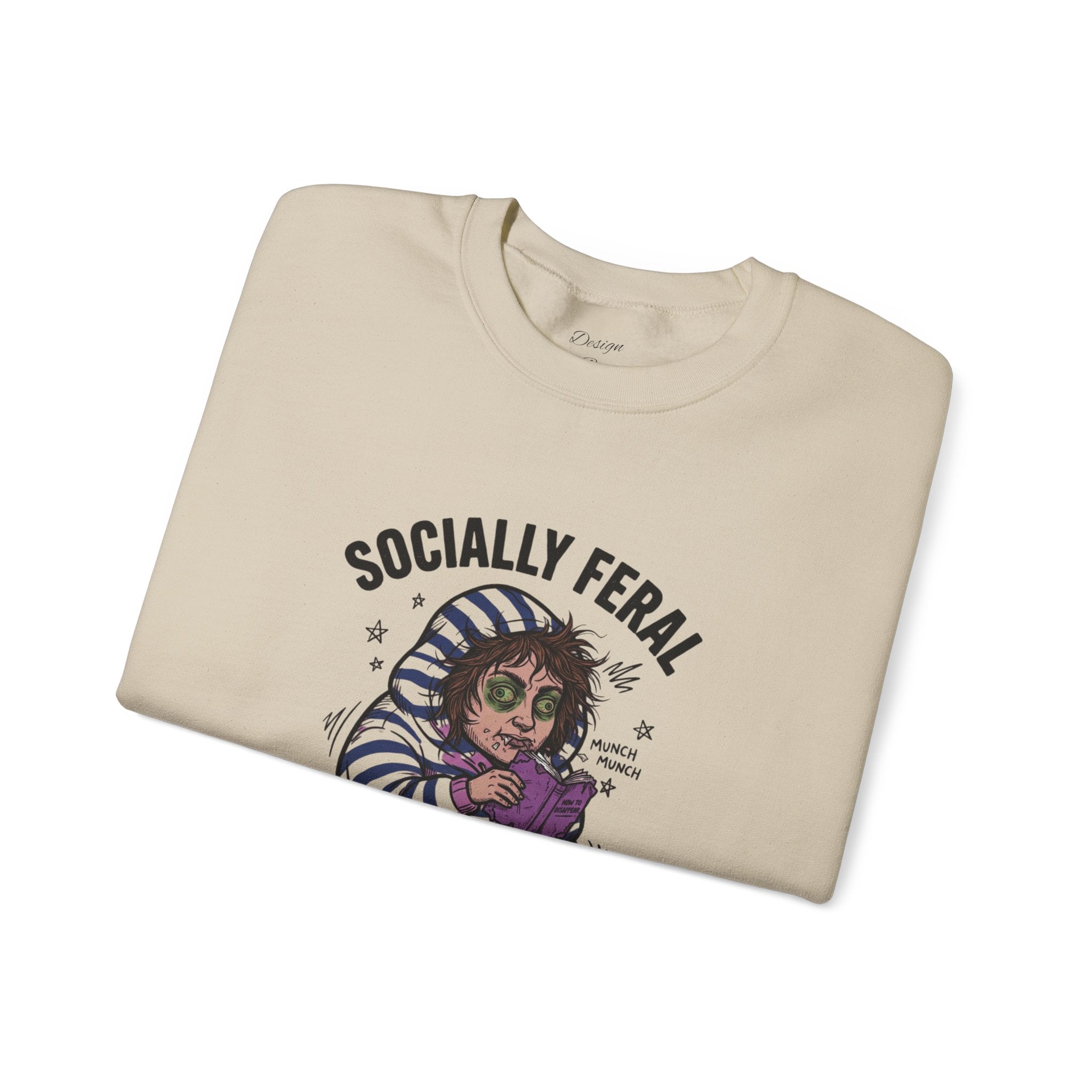 Socially Feral "Do Not Perceive Me" Sweatshirt, Feral Era vintage mascot, distressed collegiate
