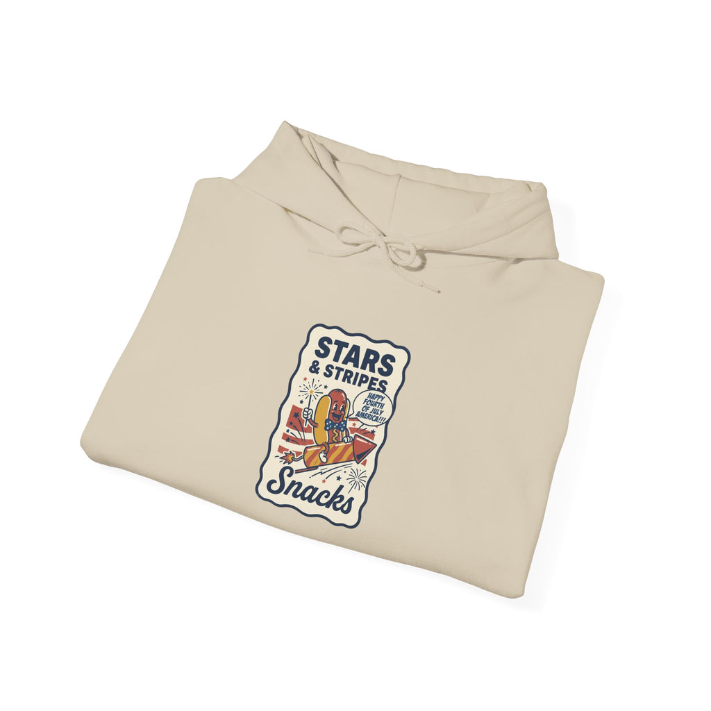 Stars & Stripes Snacks Hoodie | Hot Dog Humor, Fourth of July