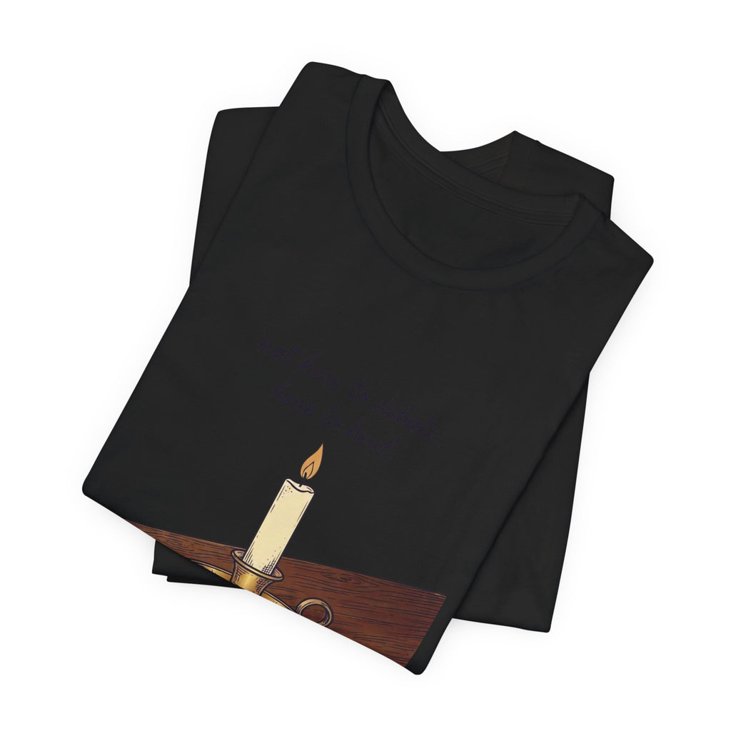 Not Here to Debate Here to Heal T-Shirt | Team Leo, Pope-Style Candle & Bible Graphic