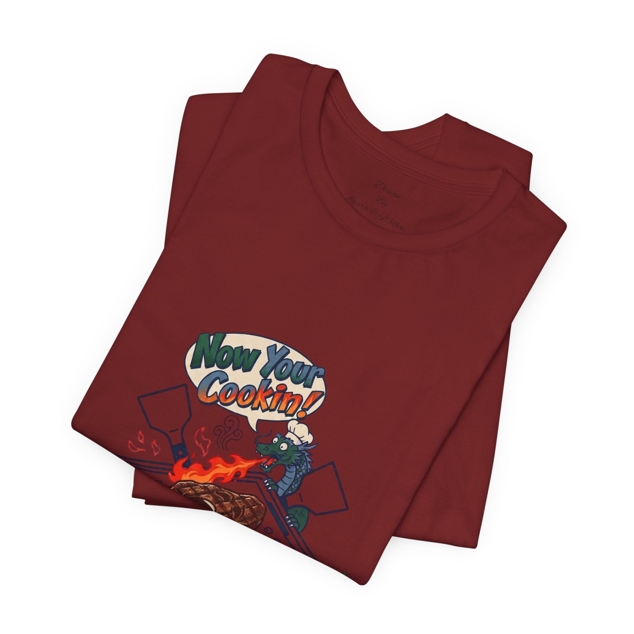 Kawaii Retro Cooking Manga Graphic Tee | Japanese Streetwear, Cherry Blossom Motif