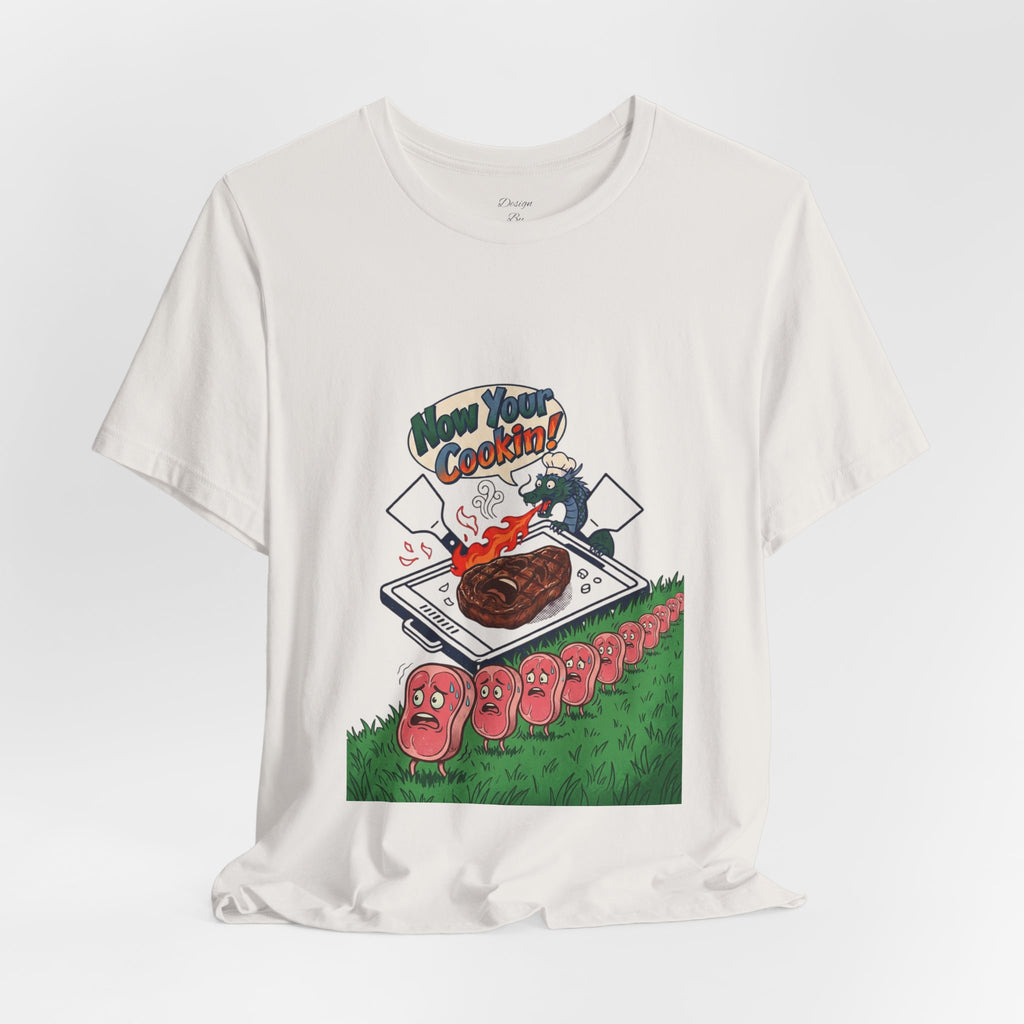 Kawaii Retro Cooking Manga Graphic Tee | Japanese Streetwear, Cherry Blossom Motif