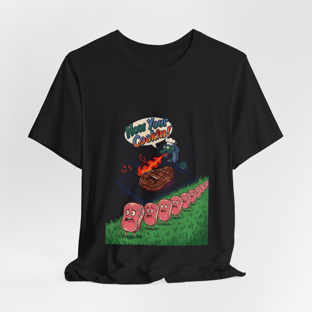Kawaii Retro Cooking Manga Graphic Tee | Japanese Streetwear, Cherry Blossom Motif
