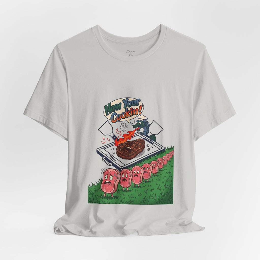 Kawaii Retro Cooking Manga Graphic Tee | Japanese Streetwear, Cherry Blossom Motif