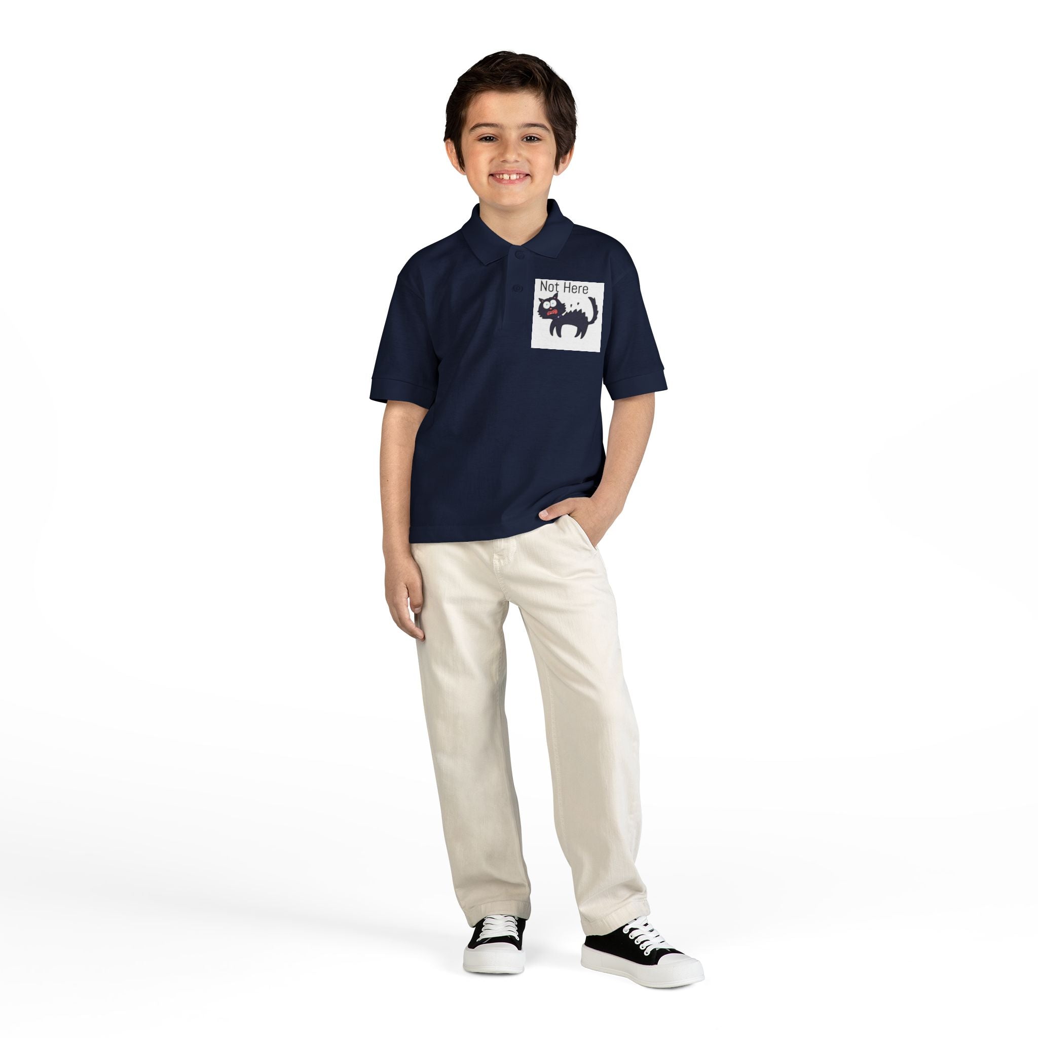Youth Polo — "Monday.. NOPE" Skunk Graphic School Shirt