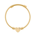 Engravable Heart Cuff Bracelet — Personalized Stainless Steel or Gold-Plated Bangle
