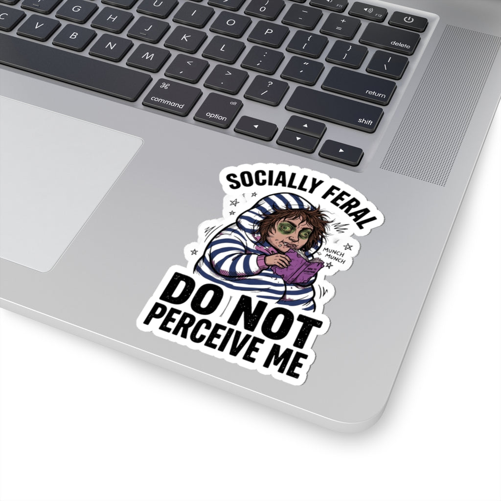Socially Feral Do Not Perceive Me Sticker | Feral Era, Funny Raccoon-style Sticker