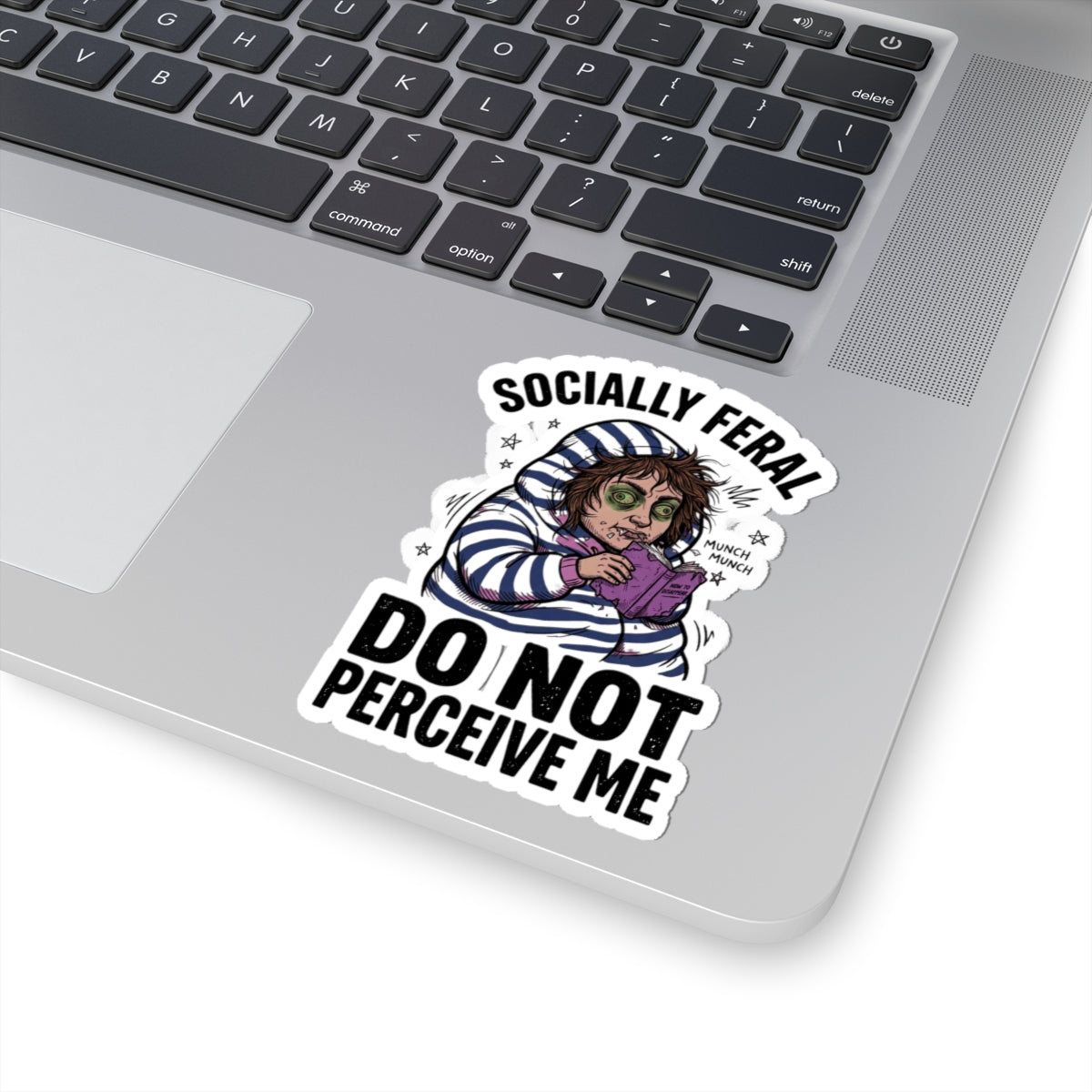 Socially Feral Do Not Perceive Me Sticker | Feral Era, Funny Raccoon-style Sticker