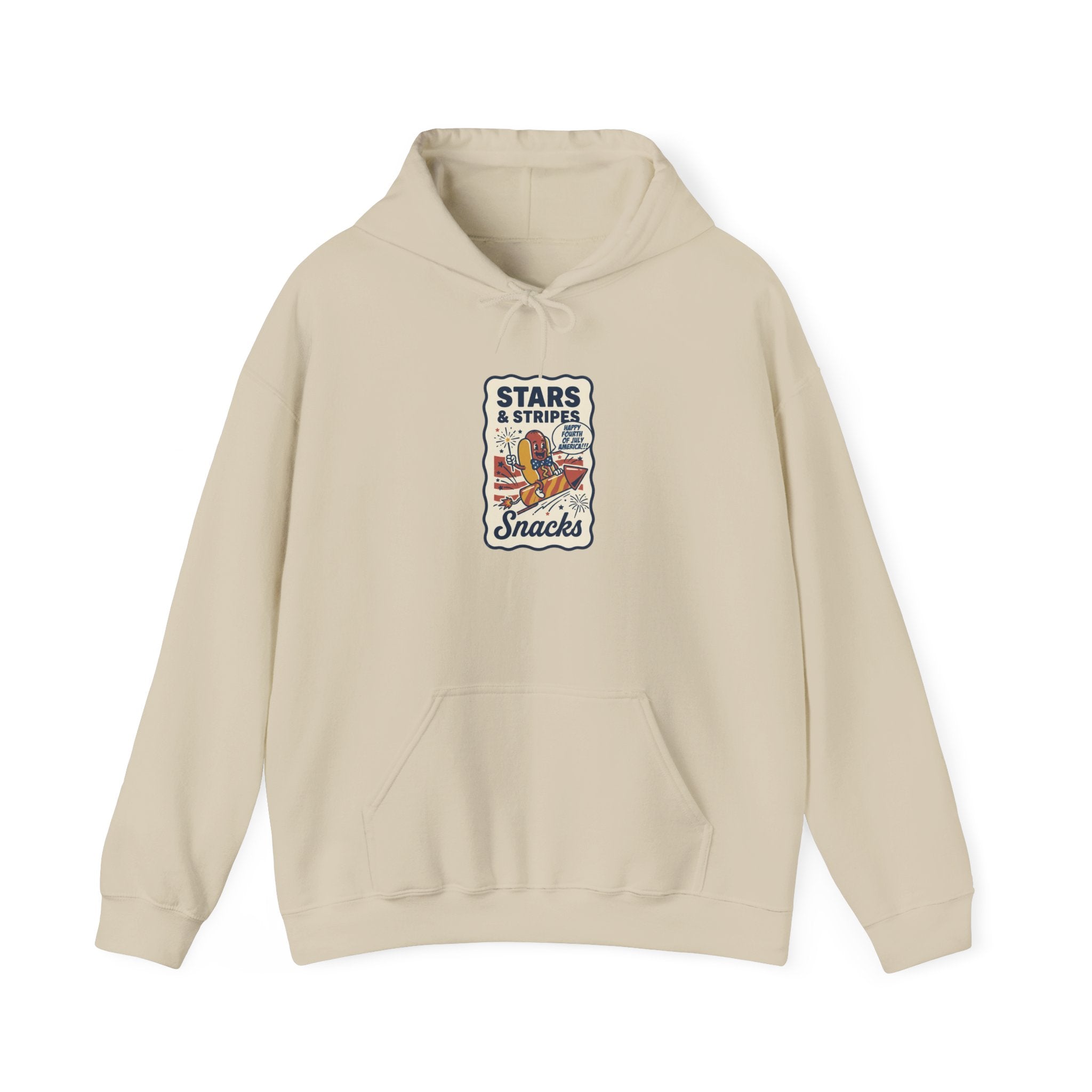 Stars & Stripes Snacks Hoodie | Hot Dog Humor, Fourth of July