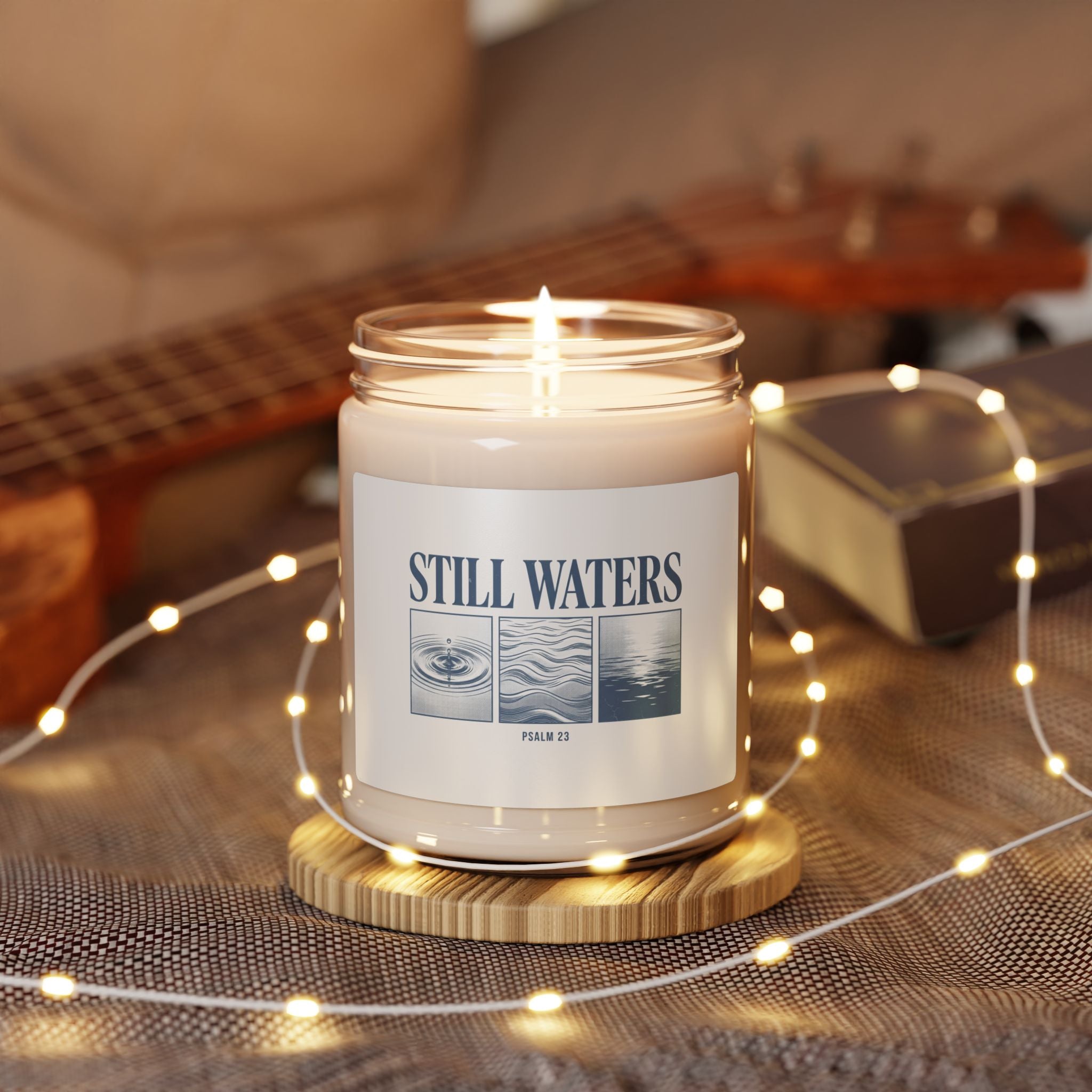 Still Waters Candle | Soy Jar Candle, Psalm 23, Christian Streetwear Aesthetic