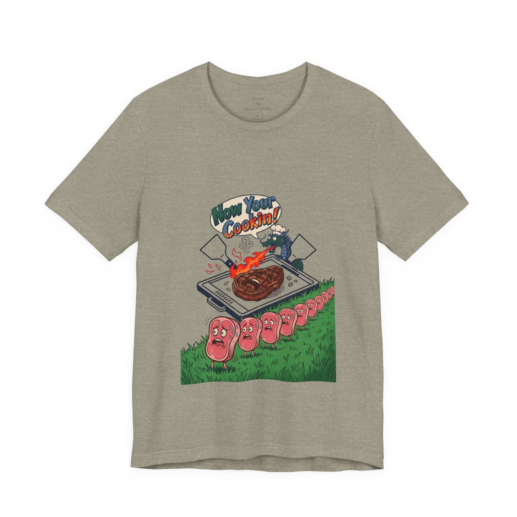 Kawaii Retro Cooking Manga Graphic Tee | Japanese Streetwear, Cherry Blossom Motif