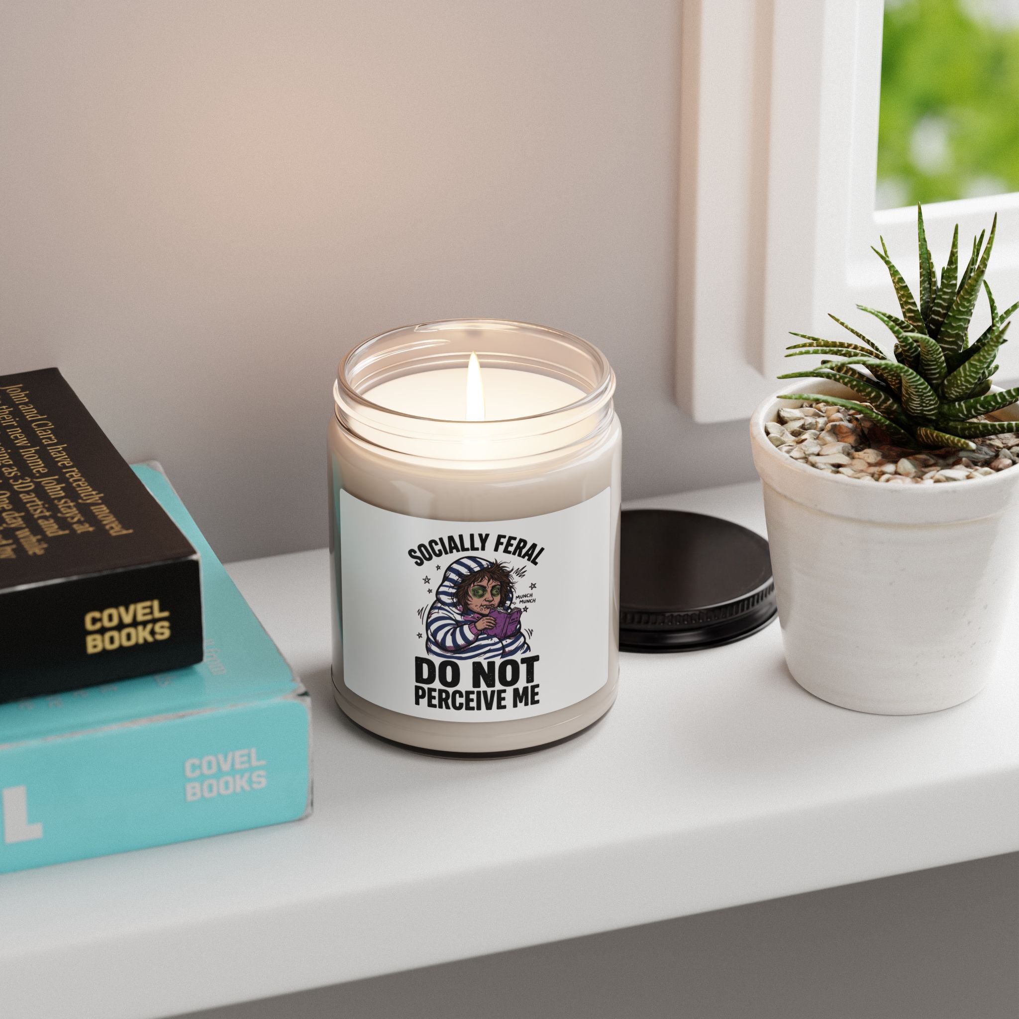 Socially Feral "Do Not Perceive Me" Candle, Feral Era Retro Raccoon Style