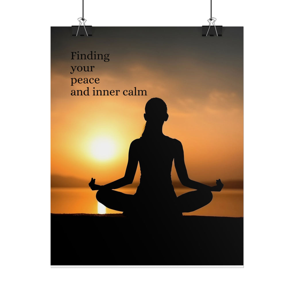 Yoga Sunset Poster — "Finding your peace and inner calm" Rolled Wall Art