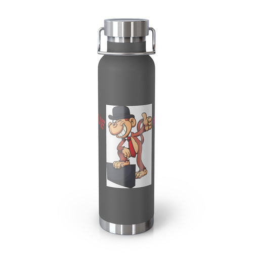 22oz Insulated Water Bottle — 'Positive Vibes Only' Monkey Design