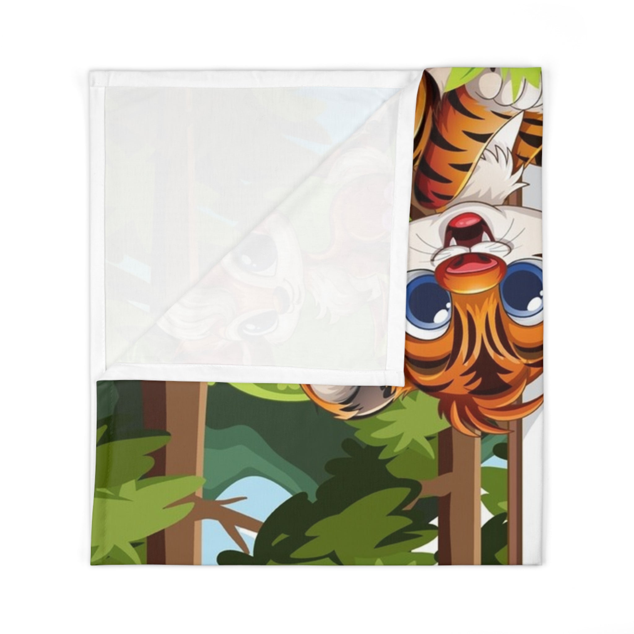 Jungle Friends Baby Swaddle Blanket — Personalized Forest Animal Newborn Wrap
