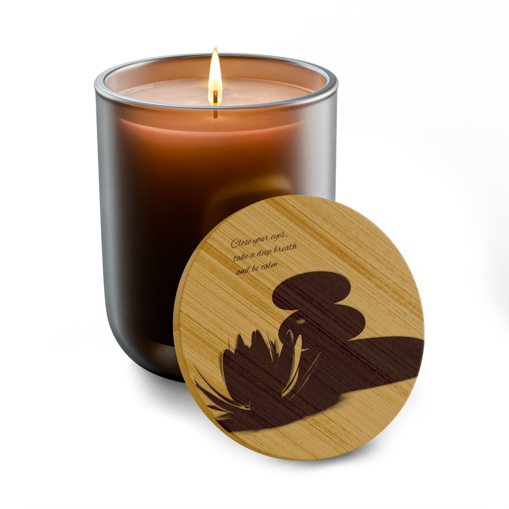 Engraved 14oz Scented Soy Candle — Spa Floral Bamboo Lid