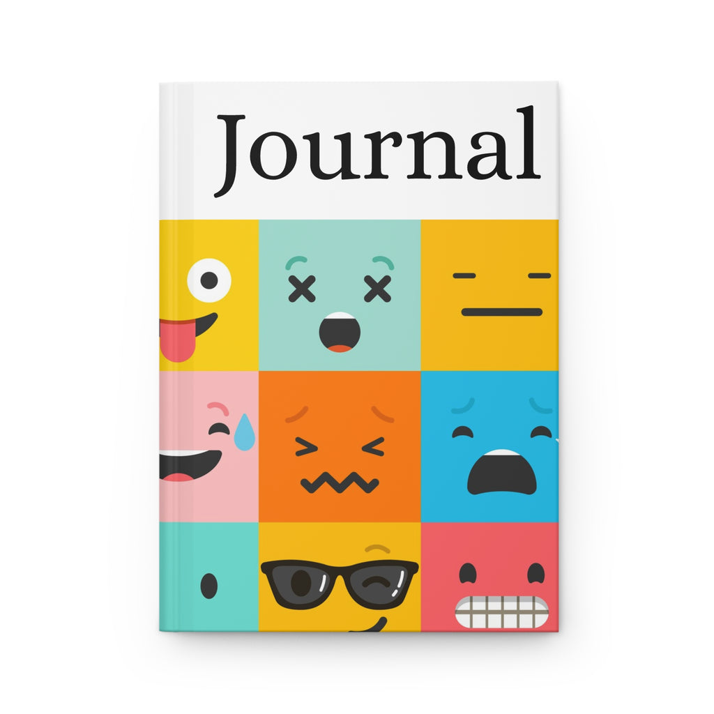 Emoji Faces Hardcover Journal — Colorful Mood Tracker Notebook for Kids & Teens