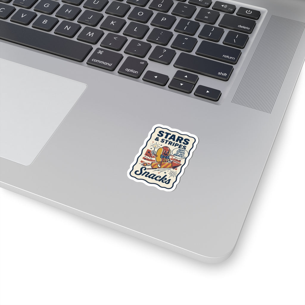 Stars & Stripes Snacks Sticker | Hot Dog Fourth of July, Retro Americana
