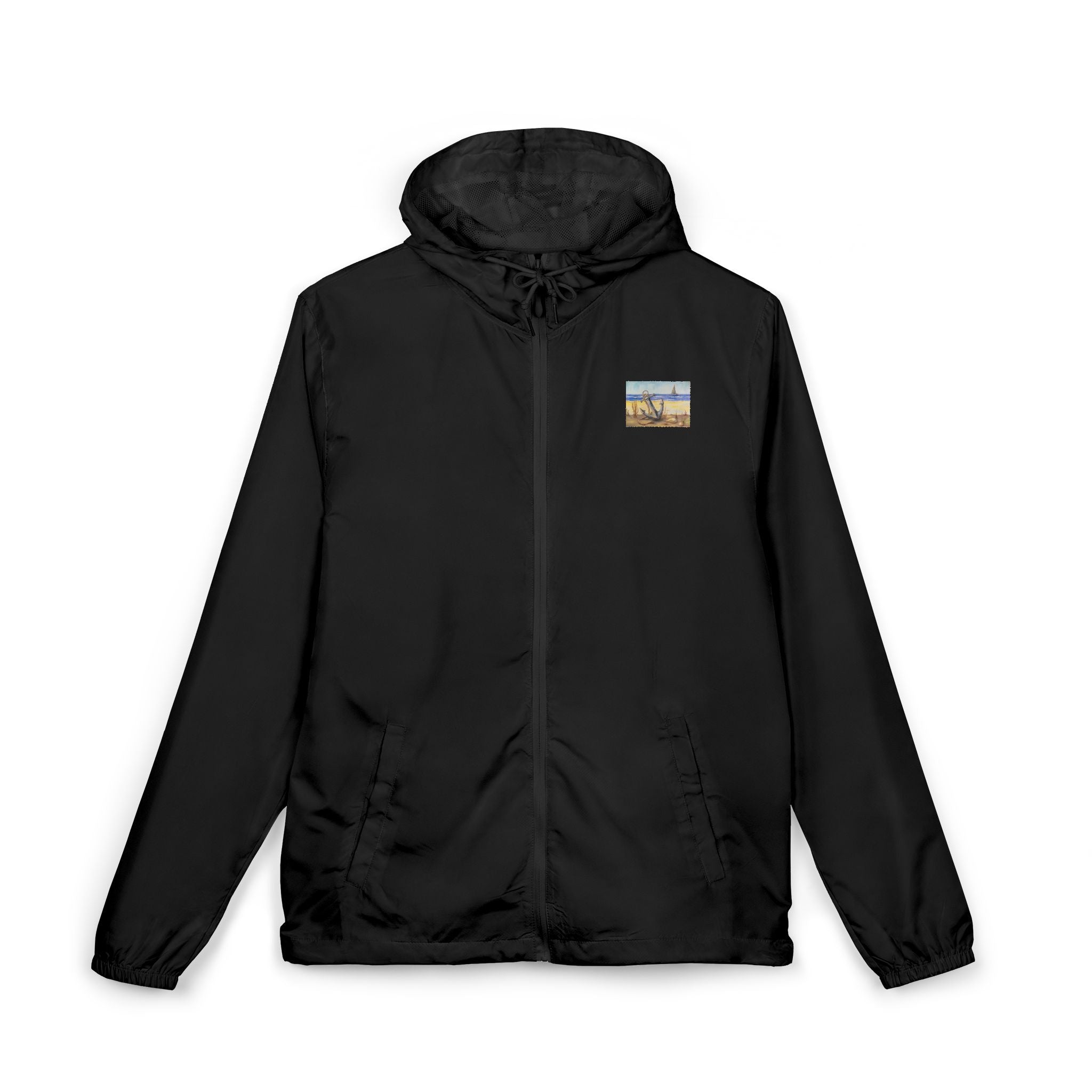 Windbreaker Jacket — Beach Anchor Sailboat Coastal Design