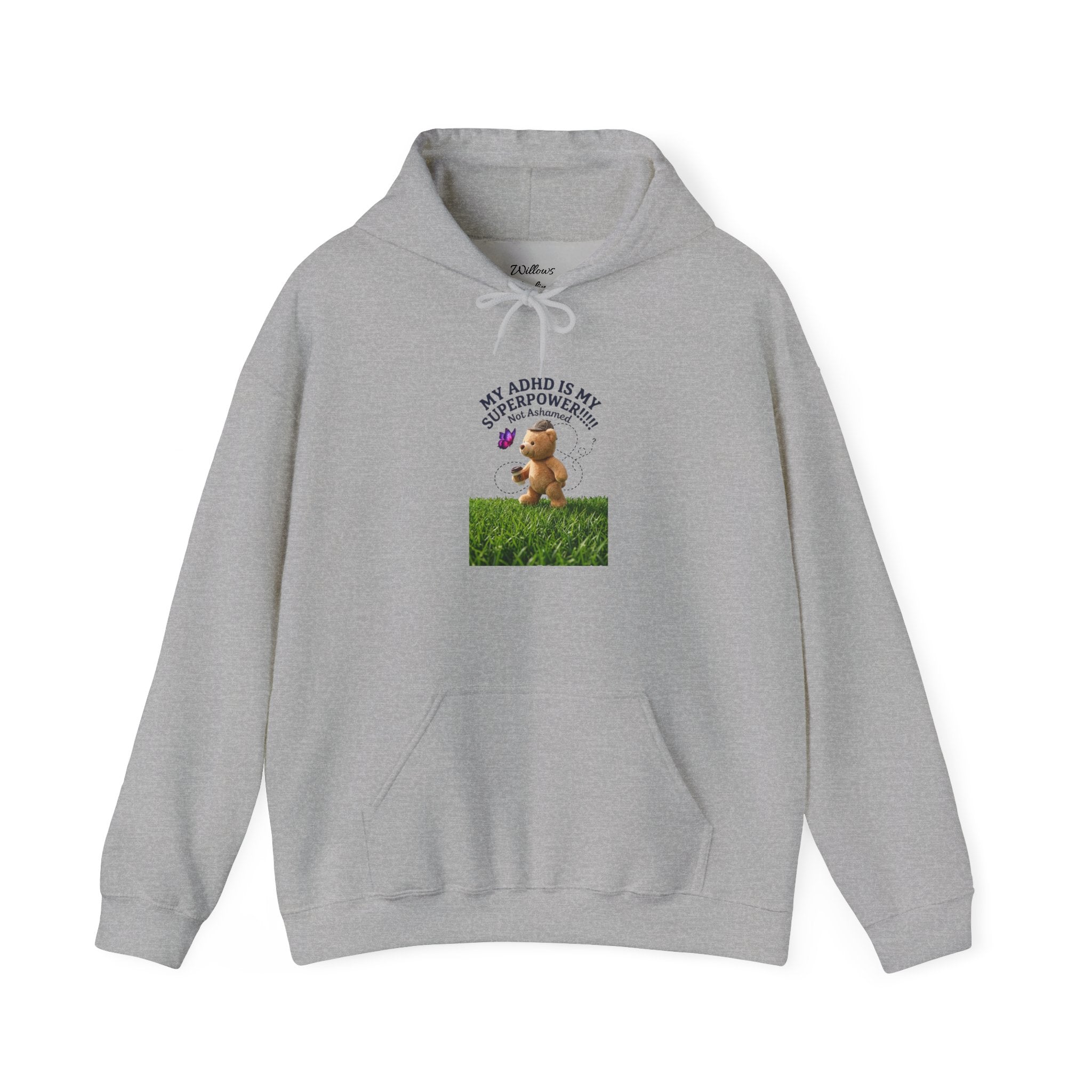 Dilly Dally Puppy Procrastination Hoodie | Retro cartoon, handwritten slogan