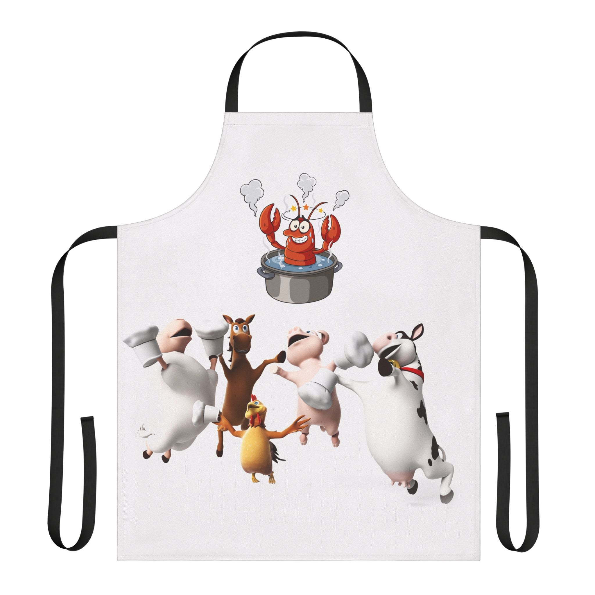Funny Cartoon Farm Animals Cooking Apron — Lobster in Pot Design
