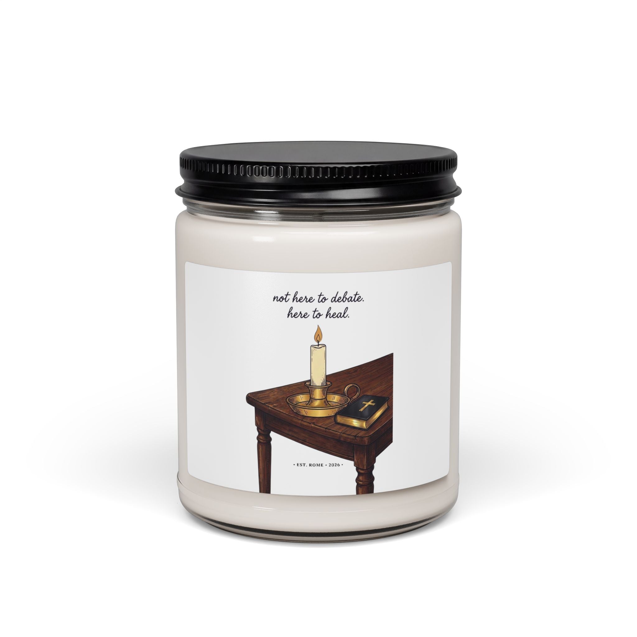 healing candle, Soy Jar | Team Leo Pope-Statement Aesthetic