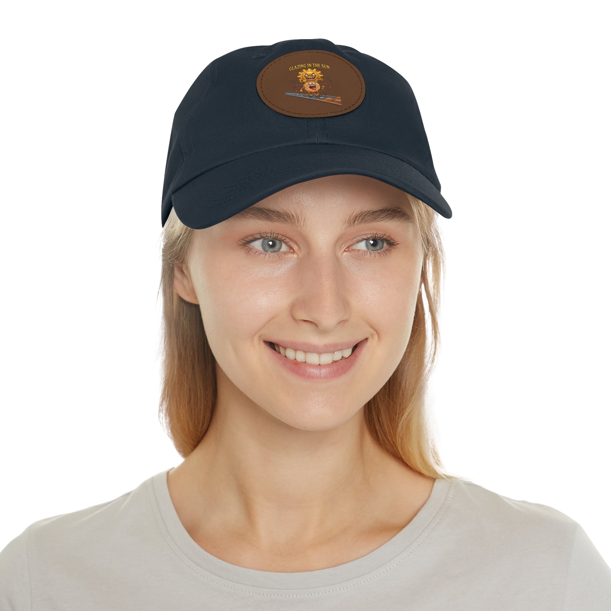 Dad Hat — 'Glazing in the Sun' Leather Patch Baseball Cap