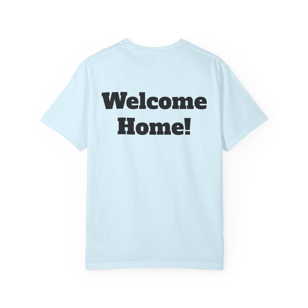 T-Shirt - American Flag with Saluting Soldiers | "Welcome Home!" Military Reunion Tee