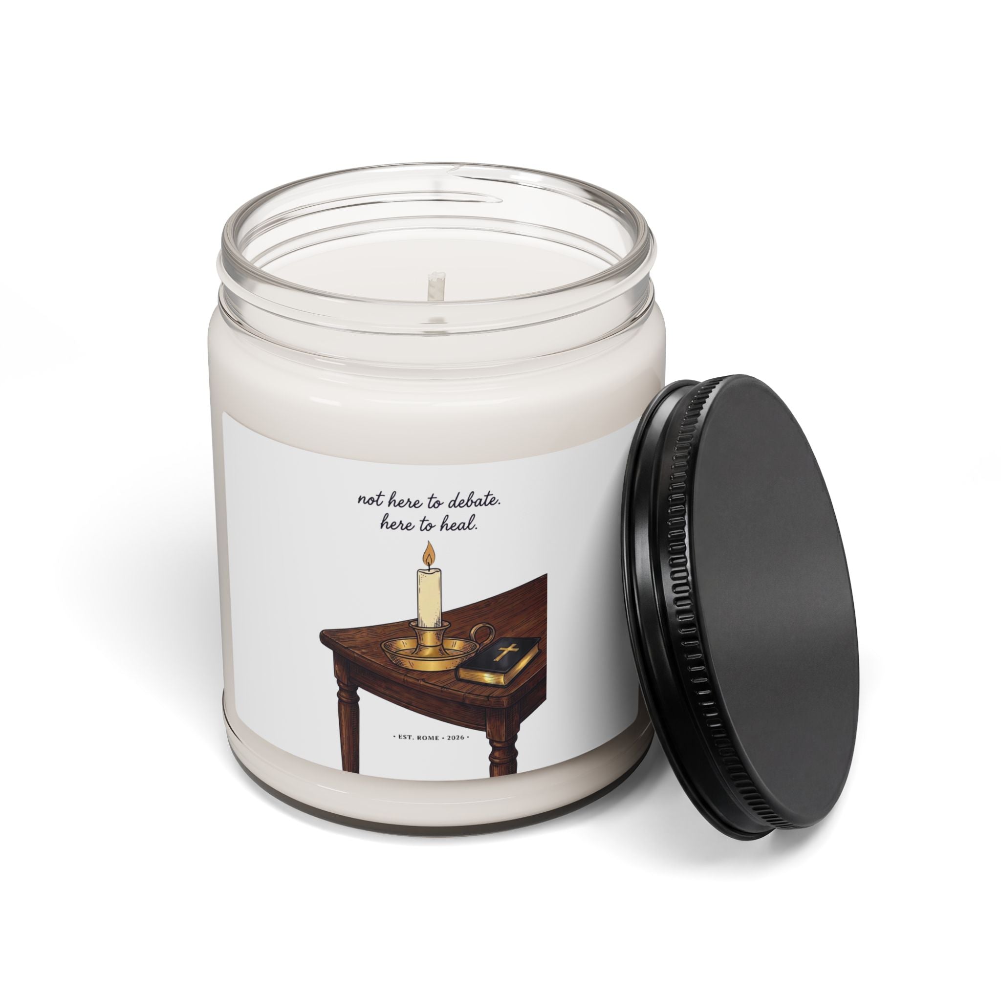 healing candle, Soy Jar | Team Leo Pope-Statement Aesthetic