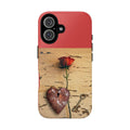 Phone Case – Rusted Heart & Rose Key Design, Romantic Protective Cover