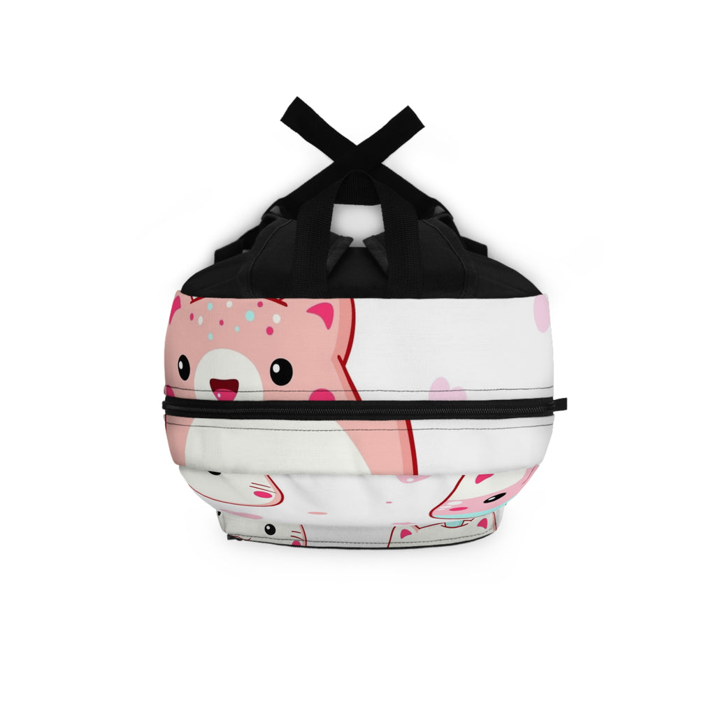 Kawaii Cat Donut Backpack - Cute Pink Kids School Bag