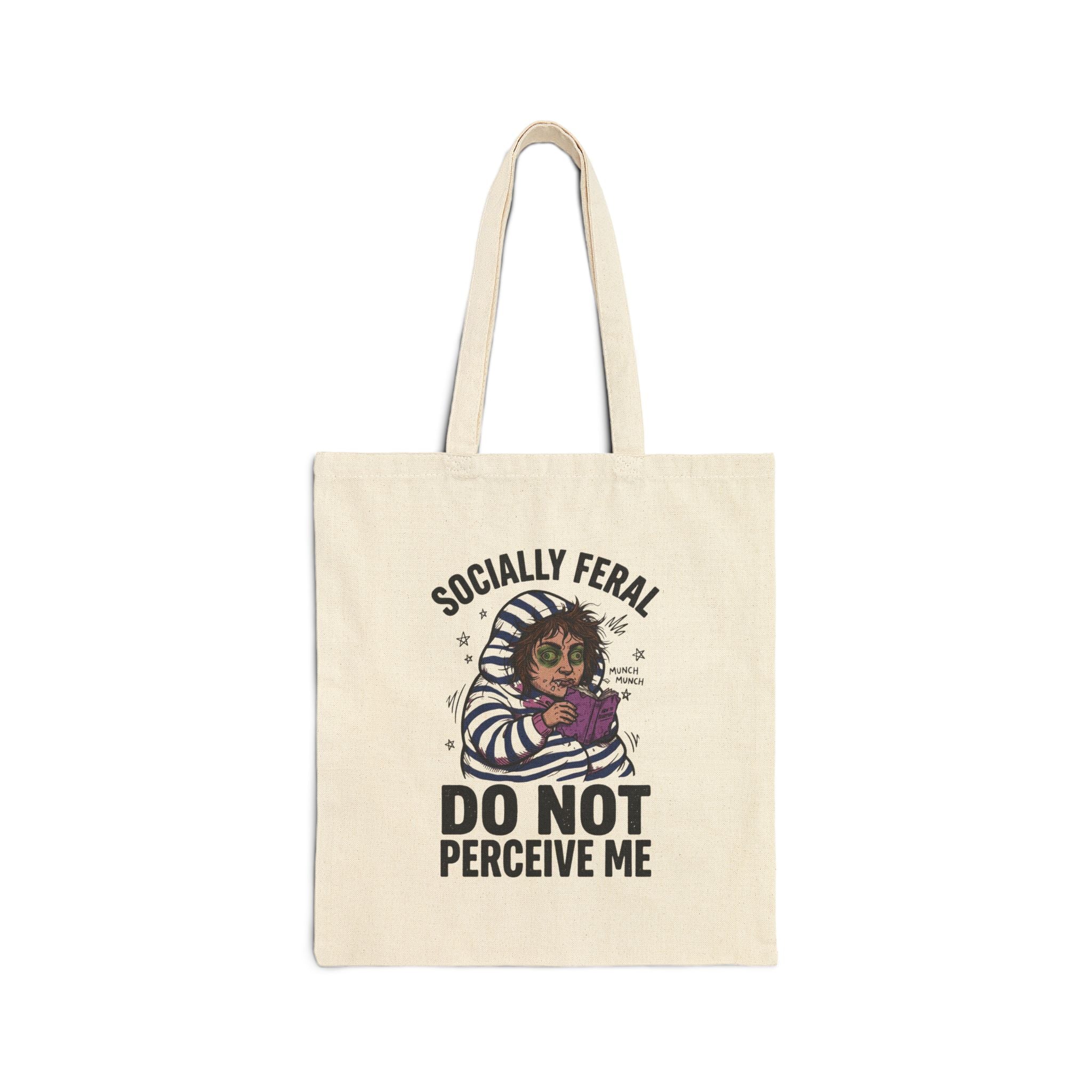 Socially Feral Raccoon Graphic Tote, Feral Era Vintage Mascot | Cute But Feral