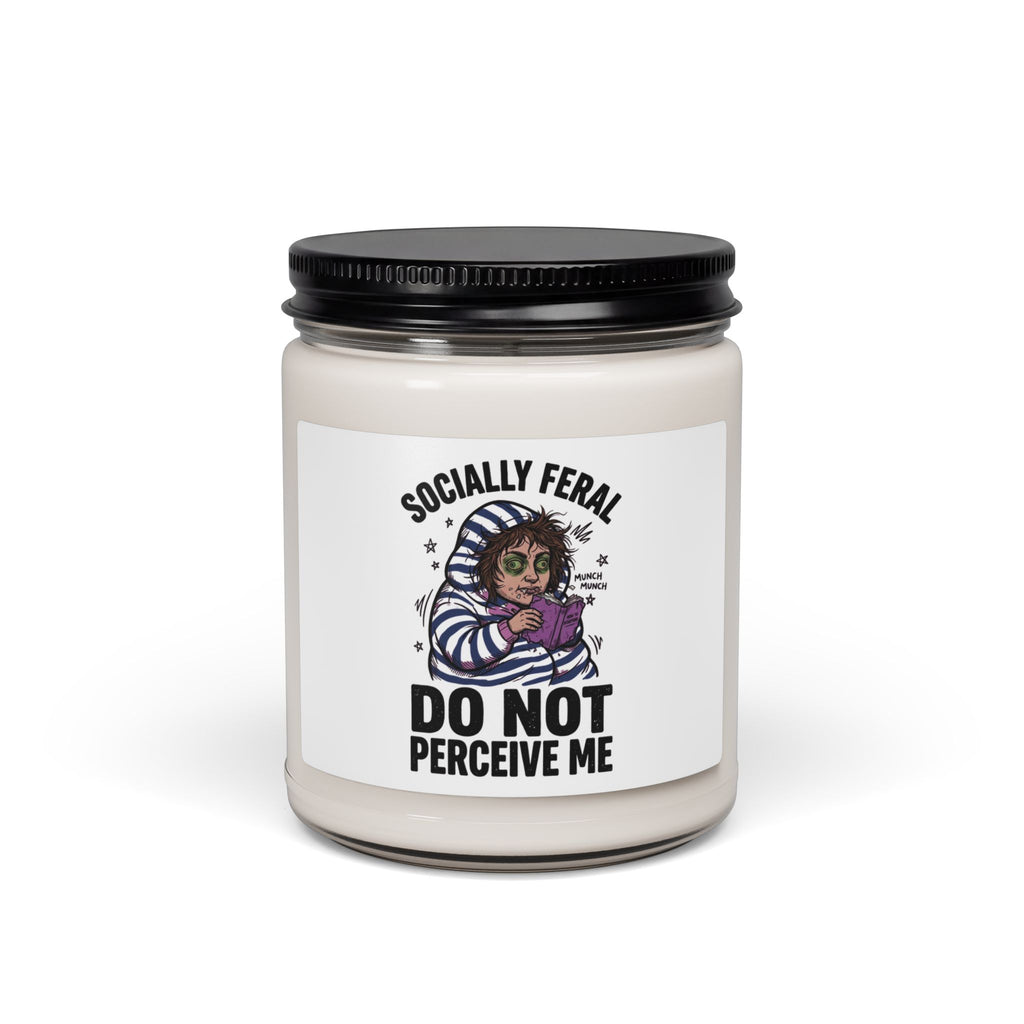 Socially Feral "Do Not Perceive Me" Candle, Feral Era Retro Raccoon Style