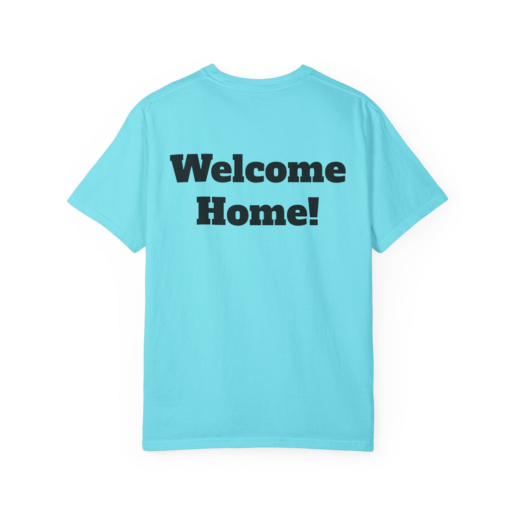 T-Shirt - American Flag with Saluting Soldiers | "Welcome Home!" Military Reunion Tee